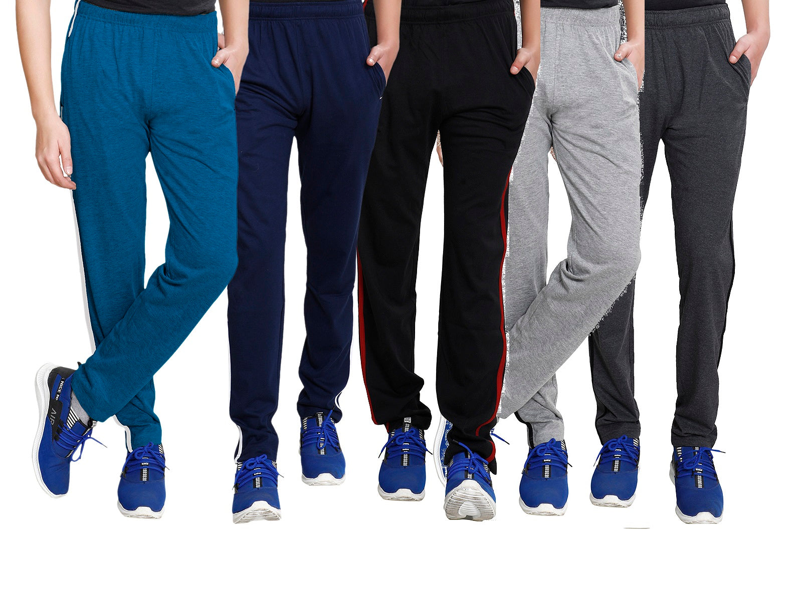 Buy Blue & Maroon Track Pants for Men by INDIWEAVES Online | Ajio.com